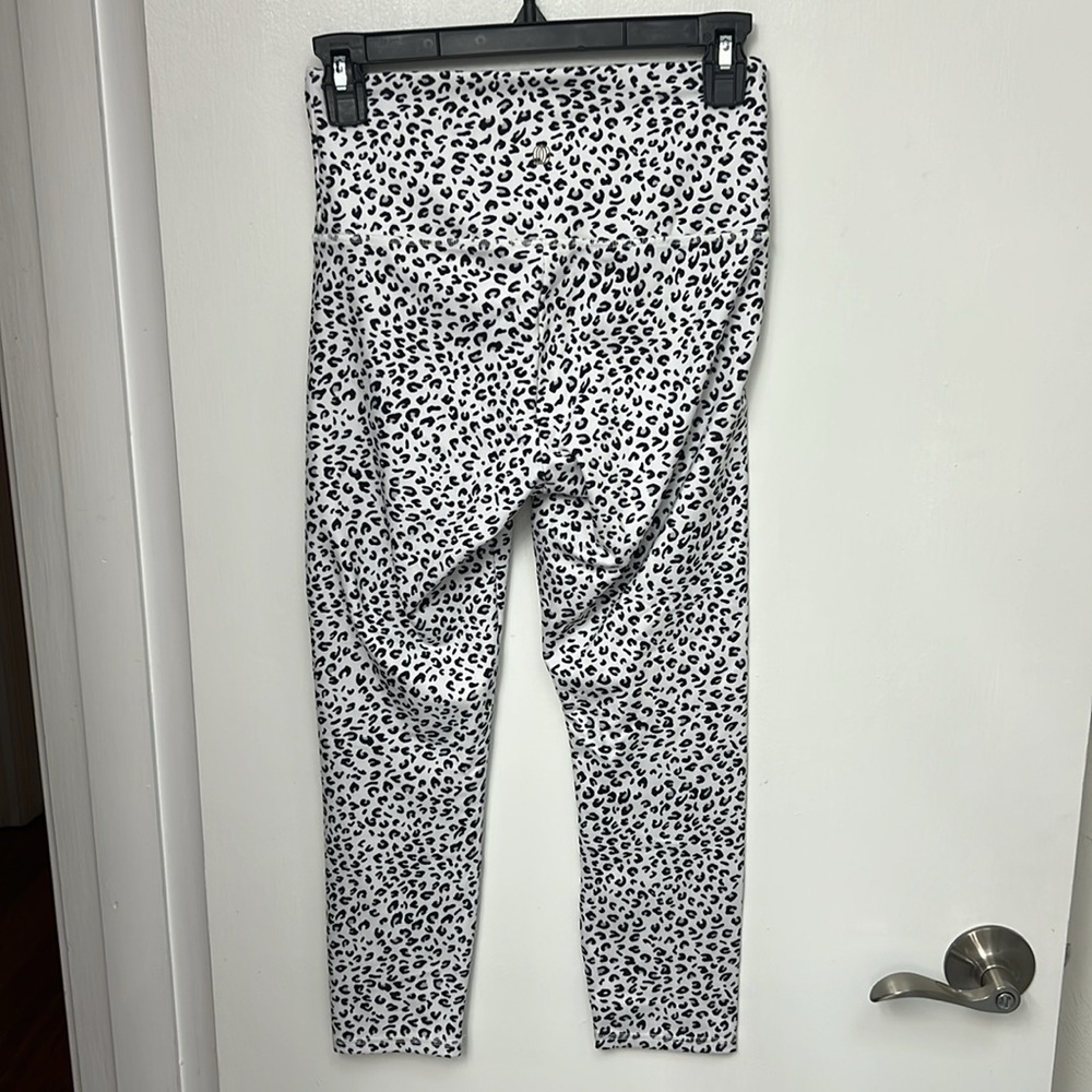 Balance Collection white Cheetah print leggings, Size Small, 22 1/2” inseam - Picture 3 of 8